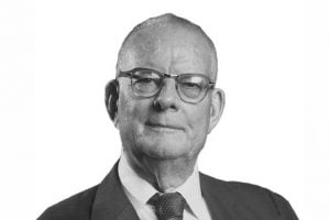 Black and white portrait of W. Edwards Deming