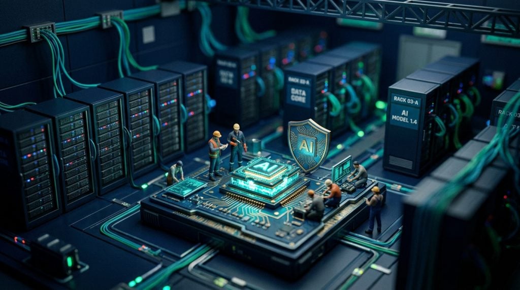 Tilt-shift miniature of an AI data centre and microchip: securing personal information under APP 11.3