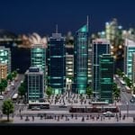 Tilt-shift miniature of a city business district: ISO 31000 risk management