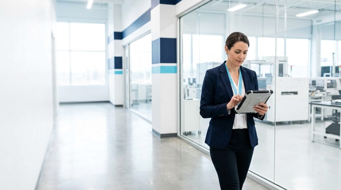 ISO auditor walking through an Australian facility