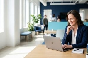 Business owner reviewing a grant application