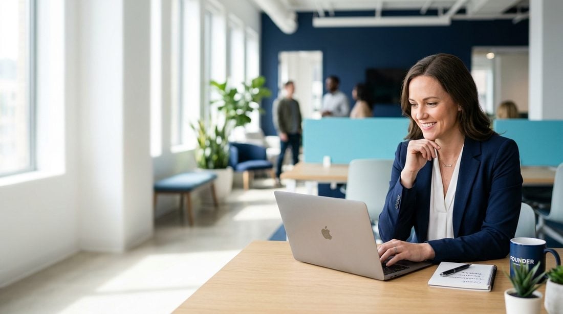 Business owner reviewing a grant application