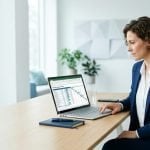 Manager reviewing a budget spreadsheet