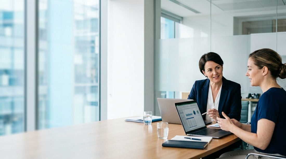 Auditor interviewing a client during a review
