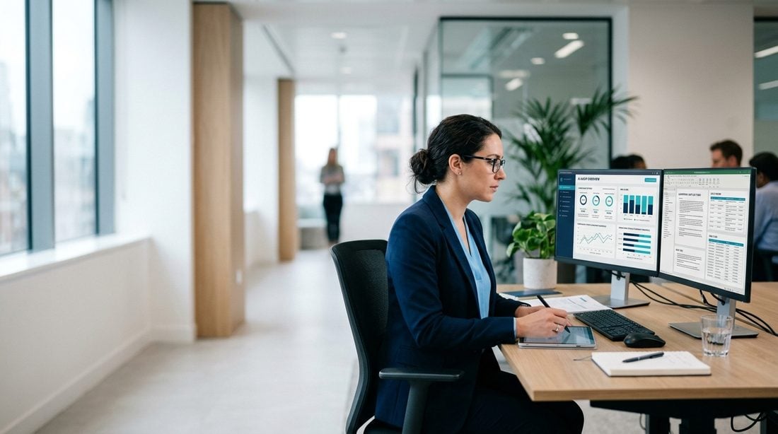 AI governance officer reviewing an audit