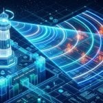 Tilt-shift lighthouse over a digital landscape, illustrating the ACSC alert on webshell attacks against website content management systems