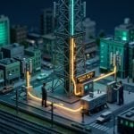 Tilt-shift miniature city district representing several ISO standards run as one integrated management system