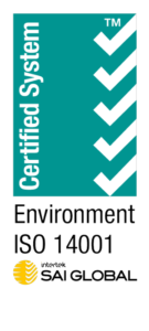 Example Intertek SAI Global Certified System ISO 14001 environment certification mark