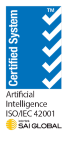 Example Intertek SAI Global Certified System ISO/IEC 42001 artificial intelligence certification mark