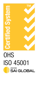 Example Intertek SAI Global Certified System ISO 45001 occupational health and safety certification mark